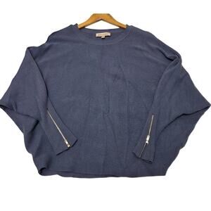 Philosophy Republic Clothing Woman's Blue Sweater Zips On Sleeves Size XL